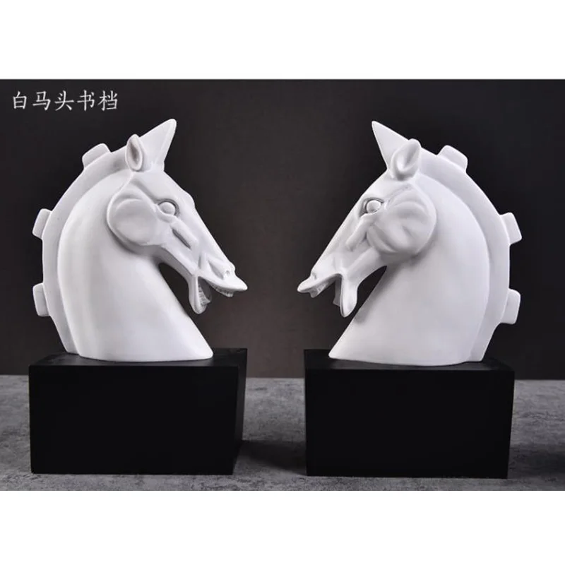 1 пара Творческий лошадь дизайн смолы книгодержатель полка держатель офисные и