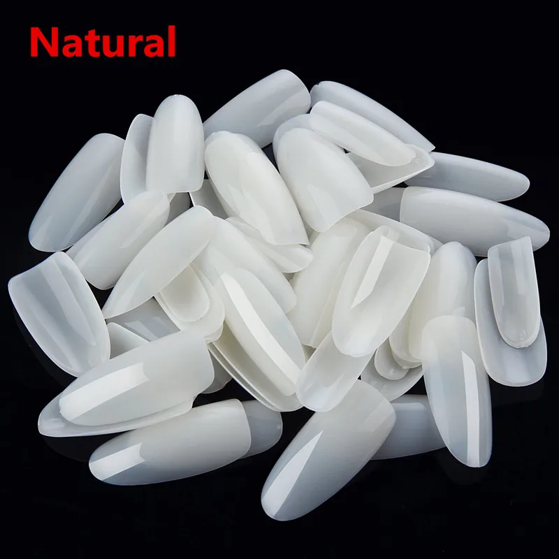 Natural Makartt 500, овальные накладные ногти, Круглый, полное покрытие, прозрачные накладные ногти, естественные советы, Длинные кончики, акриловый лак для ногтей, Прямая поставка - Цвет: Natural
