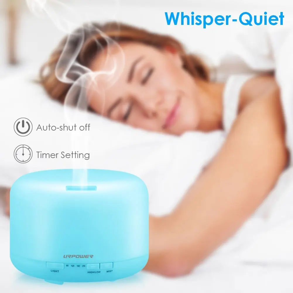 500ml Aromatherapy Essential Oil Diffuser Humidifier Room Decor Lighting with 4 Timer Settings 7 LED Color Changing Lamps | Бытовая