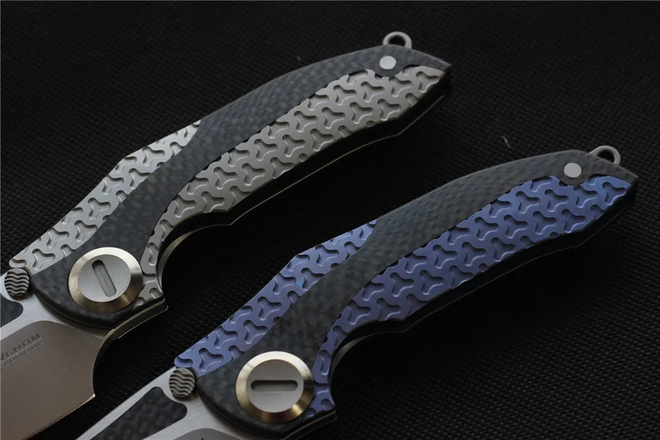 VENOM ARMOUR M390 стальной титановый CF Флиппер Складной нож Открытый Кемпинг Охота