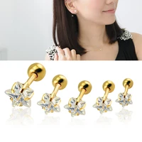 1 pair trendy earrings studs new fashion shining star zircon fashion earring ear stud for women girls cartilage earrings ring