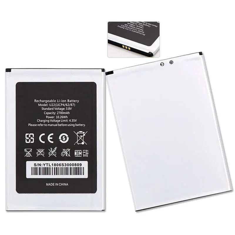 1LOT=1PC Battery+Universal Charger 2700mAh Battery For Oukitel U22 Batterie Bateria Accumulator AKKU ACCU PIL Mobile Phone | Мобильные
