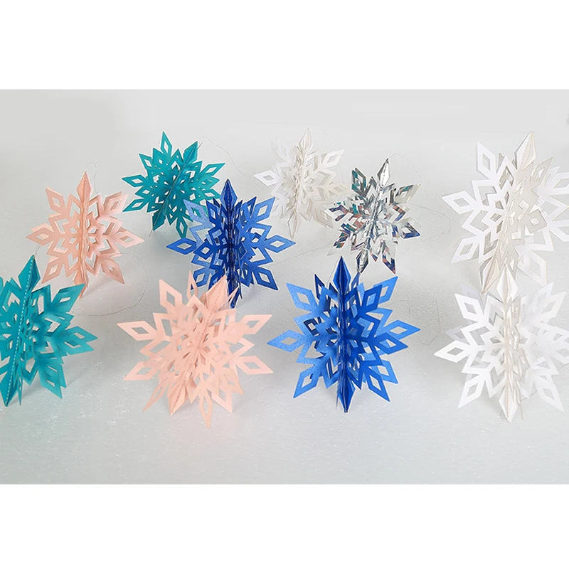 3D Полые карты Снежинка подвесной Новый год украшения Рождественские для