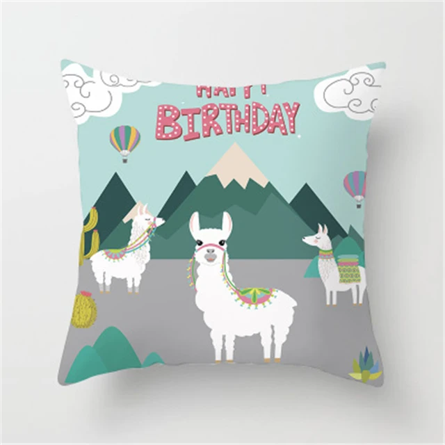09 45x45cm Милый Альпака чехол для подушки с изображением животных кактус полиэстер печать дома детская комната украшения диван стул обнимающий Чехол 45 см - Цвет: 09 45x45cm