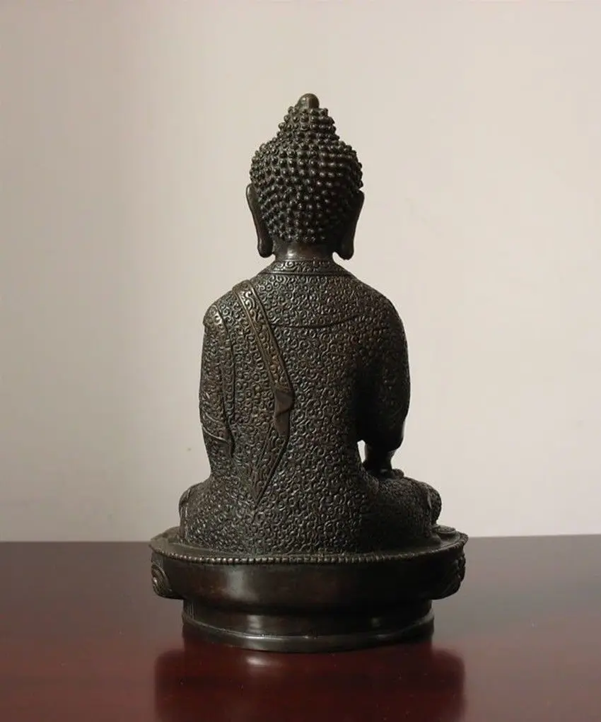 ymying Old Tibet Tibetan Buddhist Bronze Shakyamuni Buddha Statue | Дом и сад