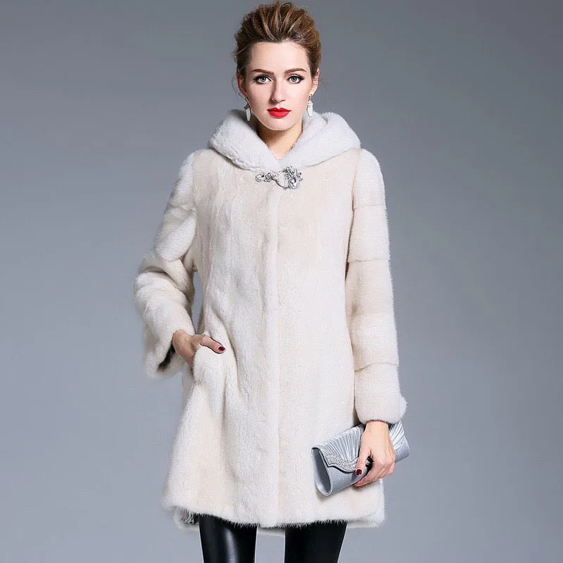 2021 бренд класса люкс для женщин натуральная норковая Меховая куртка длинная