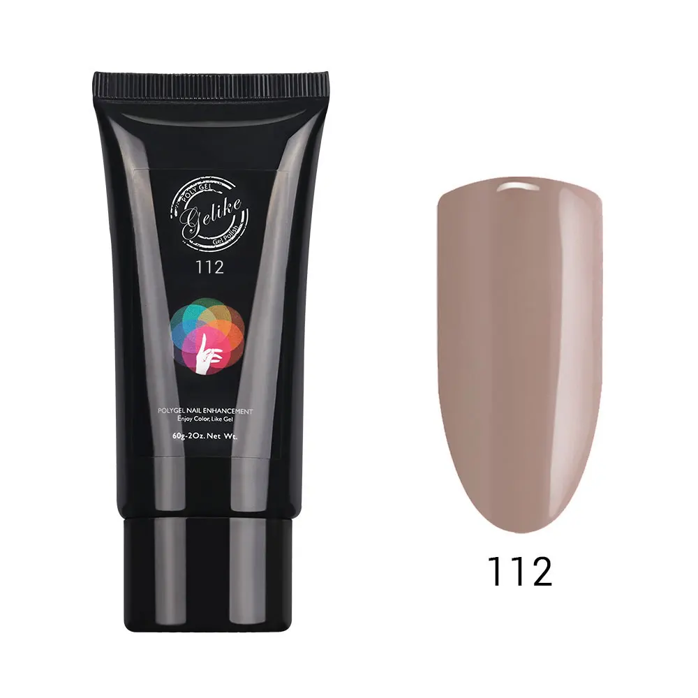 Gelike 60 г Polygel ногтей поли гель 6 цветов Кристалл УФ светодио дный Builder Gel Советы повышение скольжения решения Быстрое расширение гель для ногтей - Цвет: 112