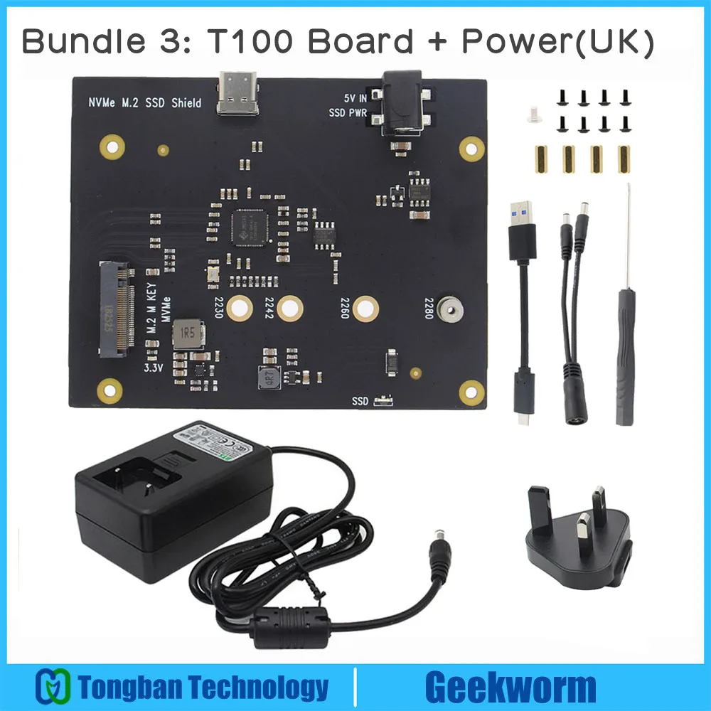 Комплект 3 NVIDIA Jetson Nano NVMe M.2 SSD Shield Storage Плата расширения T100 V1.1 для NVIDIA Jetson Nano Developer Kit - Комплект: Комплект 3