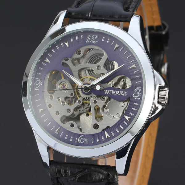 

WINNER Brand Fashion Men Women Skeleton Mechanical Colored Dial Auto Self Wind Casual Sports Waterproof Wristwatch