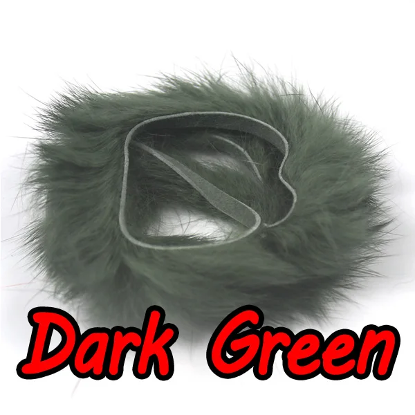 dark green 2 шт 5 мм широкий Кролик Мех заяц Zonker полоски для завязывания мух материал стример Рыбалка мух решений - Цвет: dark green