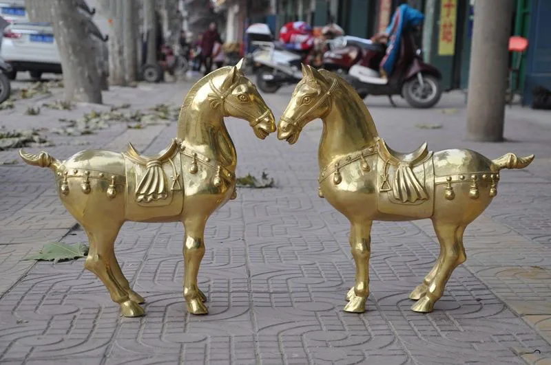 

Рождественская Роскошная скульптура в виде лошади, чистый Зодиак из латуни, для Хэллоуина, 20 дюймов