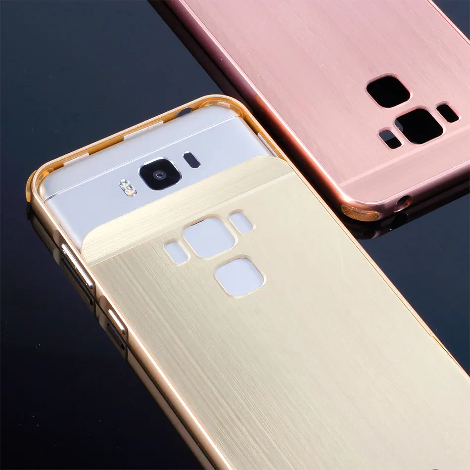 Роскошный металлический бампер для Asus ZenFone 3 Max ZC553KL + матовая жесткая задняя