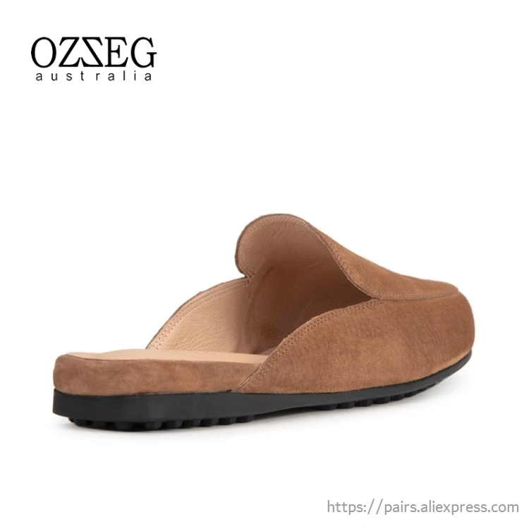 OZZEG/Брендовые женские шлепанцы без застежки в европейском стиле; шлепанцы без задника с кристаллами и цепочками; Pantuflas Mujer; коллекция года; сезон весна; кожаные удобные шлепанцы без задника для прогулок