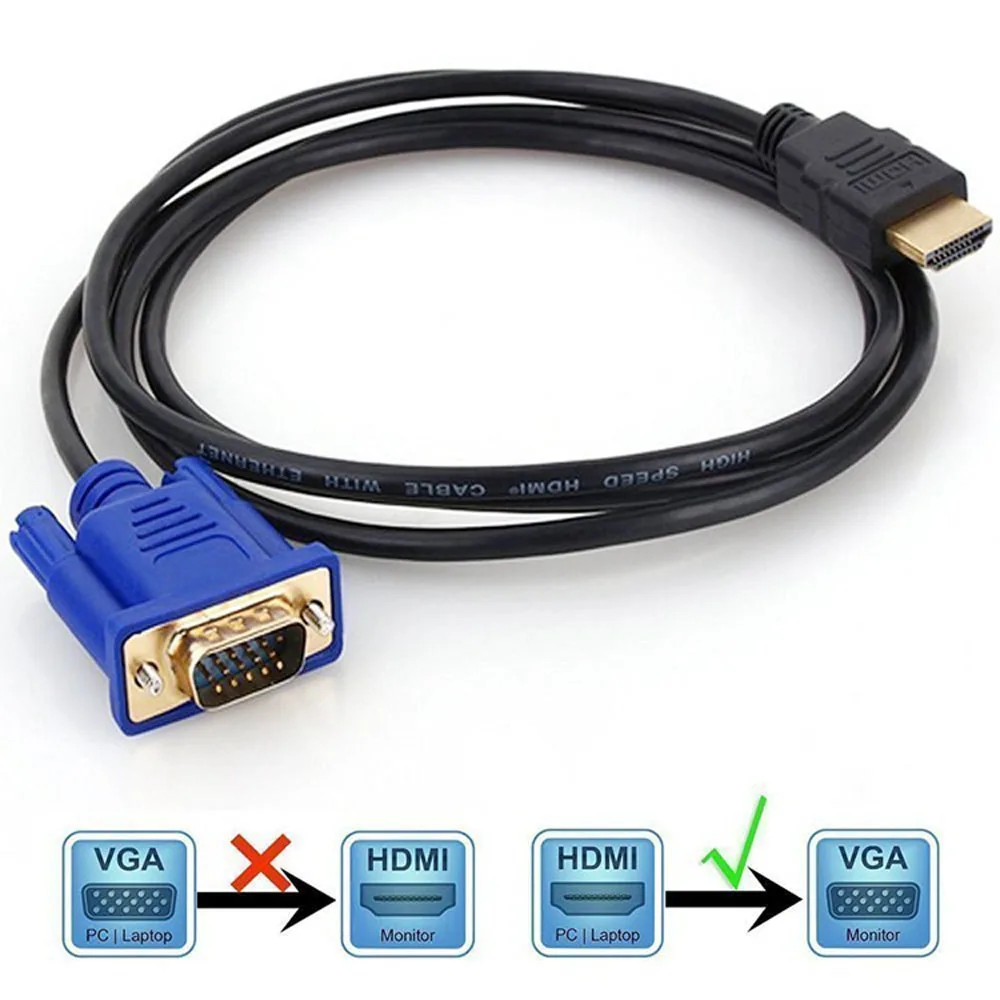 1 шт. 8 м Выход Дисплей 1080 P быстрая передача конвертер TV Box HDMI к VGA мужчины