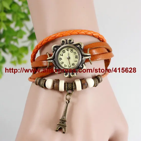 Женские винтажные наручные часы с подвеской в виде Эйфелевой башни бабочки