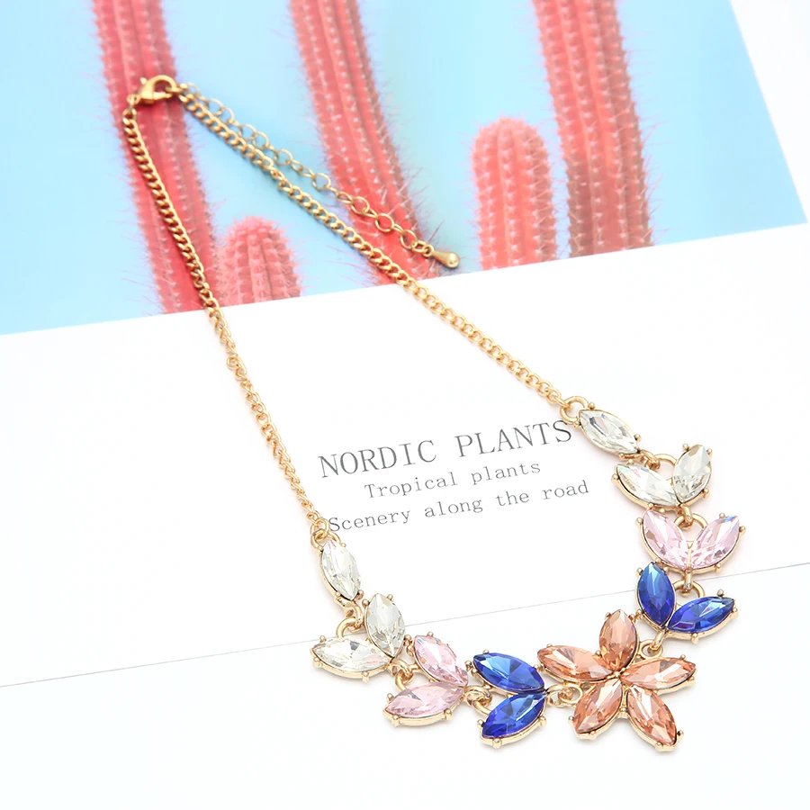 Модное ожерелье-чокер с кристаллами для женщин аксессуары цепочка золотого