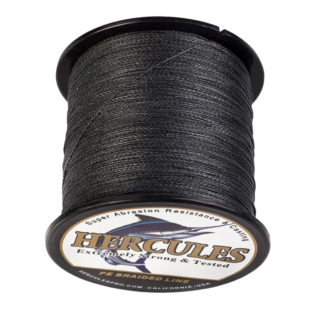 Hercules рыболовная леска черная 100 м 300 500 1000 1500 2000 4 пряди PE плетеная для ловли карпа