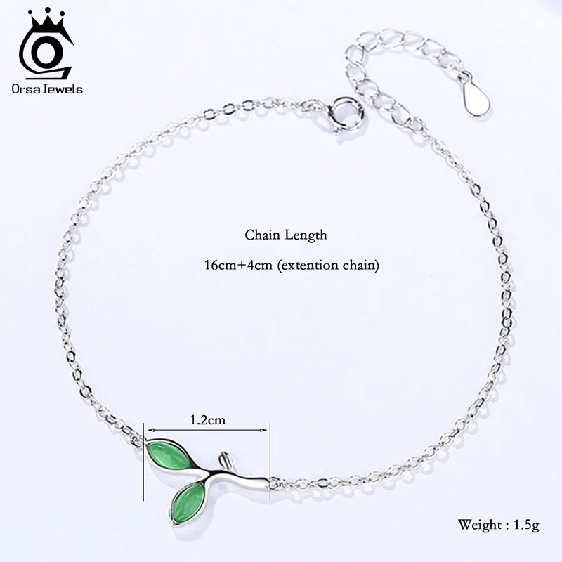 ORSA JEWELS Настоящее 925 Для женщин Браслеты заставка-особые случаи на каждый день на открытом воздухе женское, Стерлинговое серебро браслет Романтический Стиль девочек День рождения подарок SB30