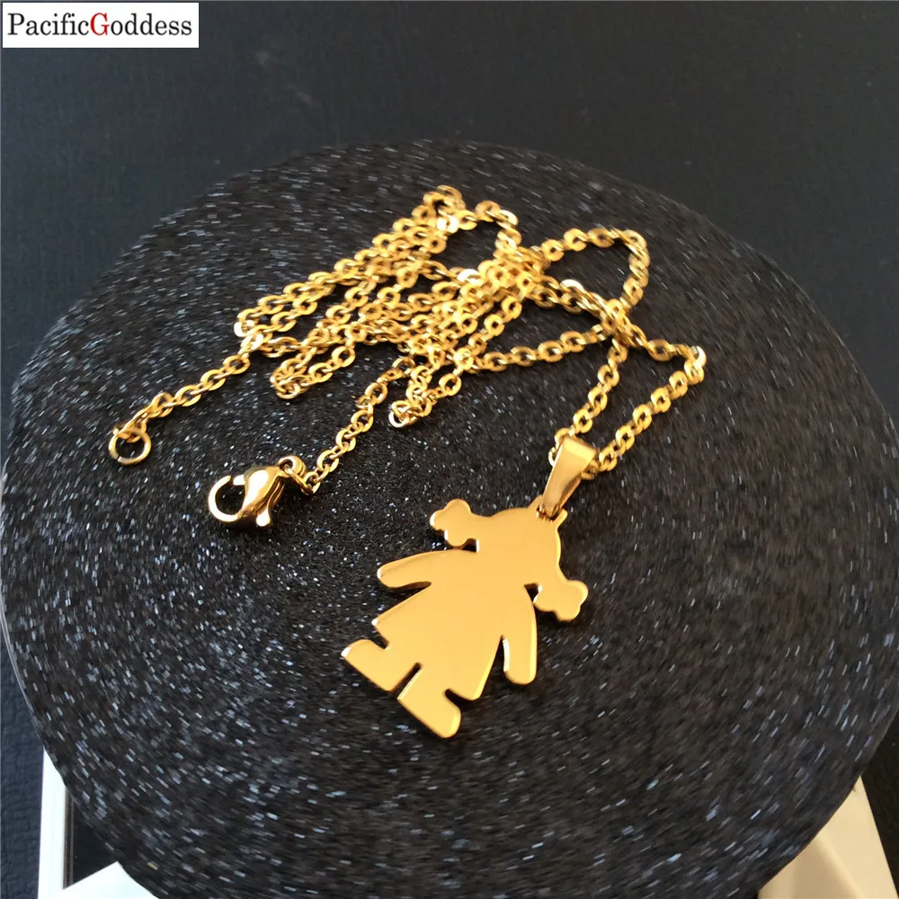 Девочка ожерелье кулон из нержавеющей стали подарок|pendant necklace|christmas necklacegift gifts |
