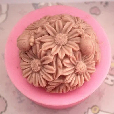 

Sunflower ball shape Silicone soap mould Fondant cake chocolate mold handmade clay resin craft mold