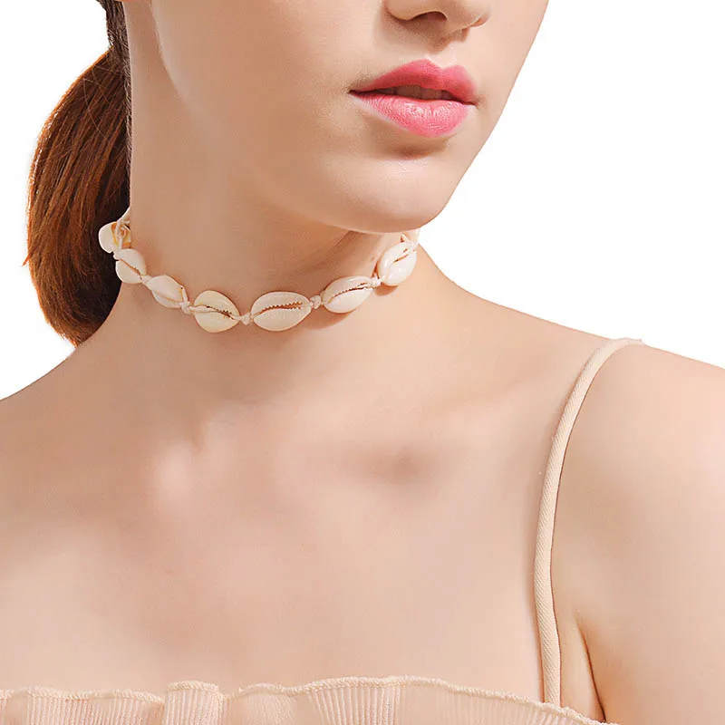 

New Seashell Beach Shell Choker Necklace For women Boho handmade Shell String Rope chains 2019 Summer Fashion Jewelry