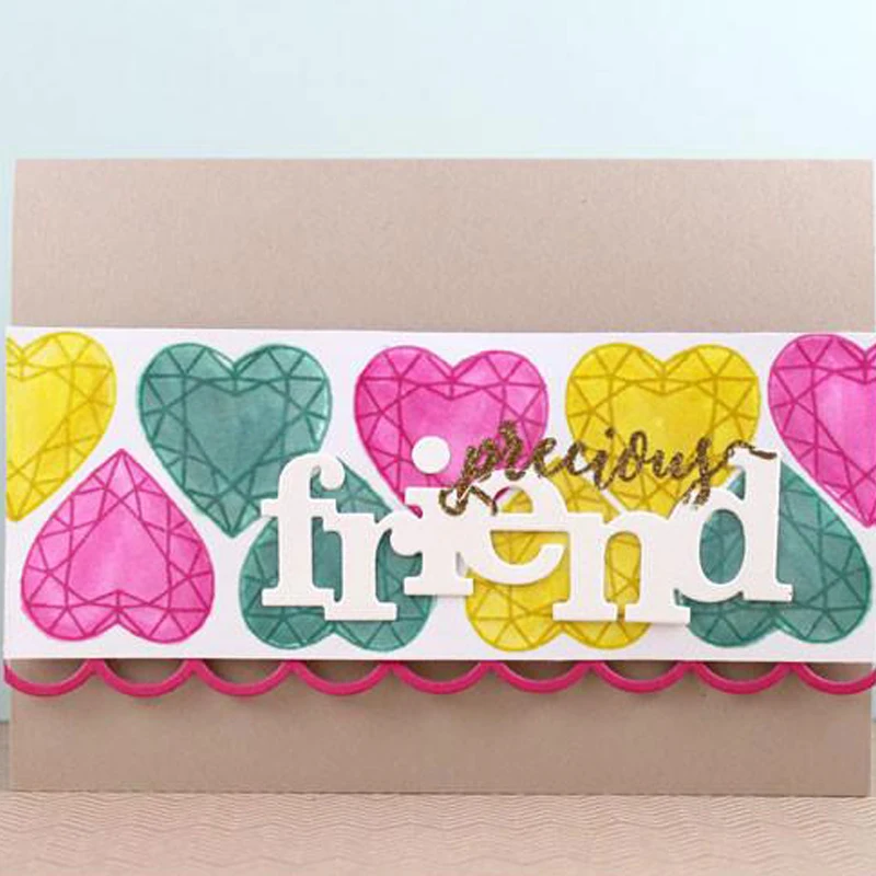 Новый трафарет для резки металла с надписью Big Word Friend скрапбукинга фотоальбома