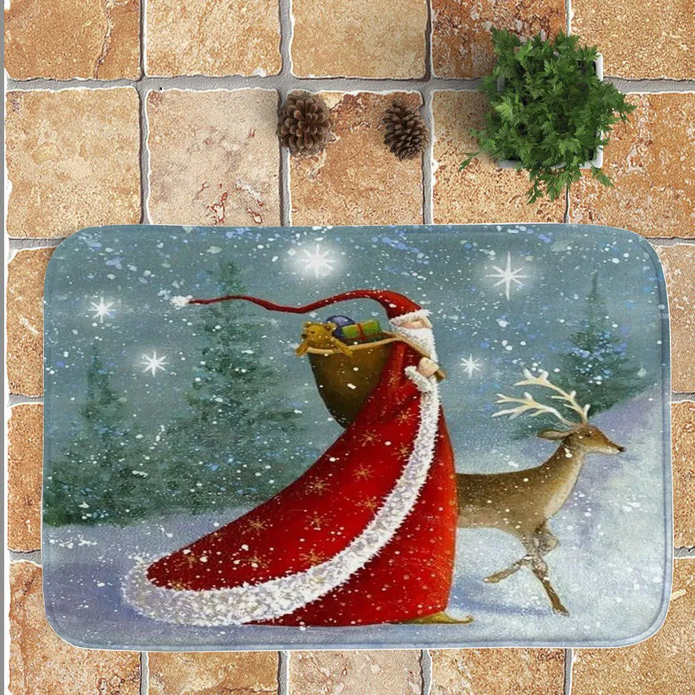 Коврики Merry Christmas Декор ванная комната кухонные коврики Придверные коврики для гостиной Противоскользящий коврик супер абсорбирующий 40x60 см sep30