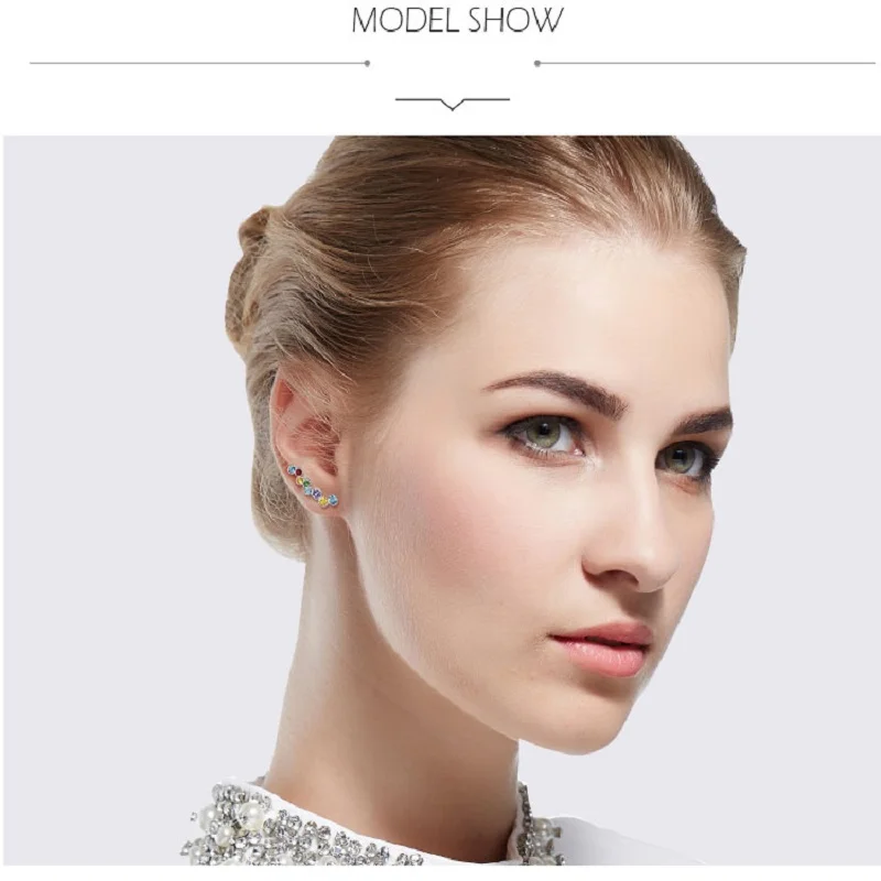 CDE 925 пробы, серебряные серьги, украшенные кристаллами Swarovski, круглые серьги-гвоздики, модные серьги, ювелирное изделие для женщин, подарок