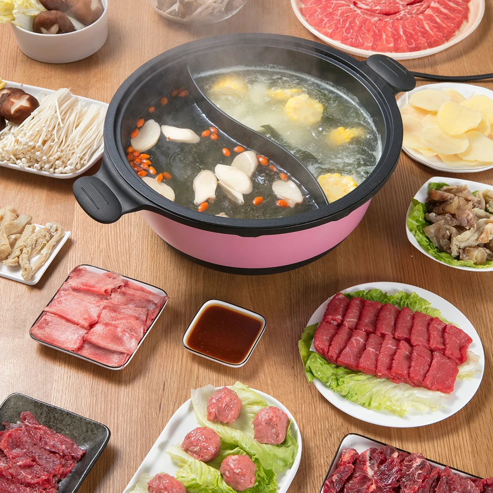 220 В 6л бытовой электрический чайник 2 в 1 мульти плита Hotpot 2 пользу жарки посуда для варки горшок машина быстрый нагрев ЕС/AU/UK/US