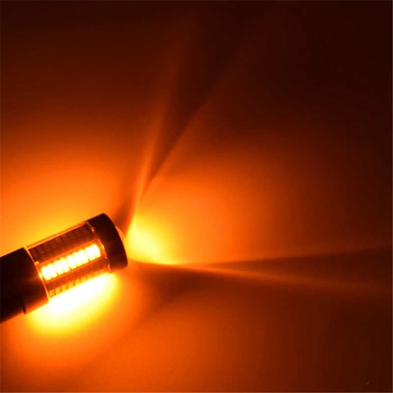 Комплект светодиодных ламп белого/янтарного цвета 2 шт. автомобильные лампы 1156 P21W