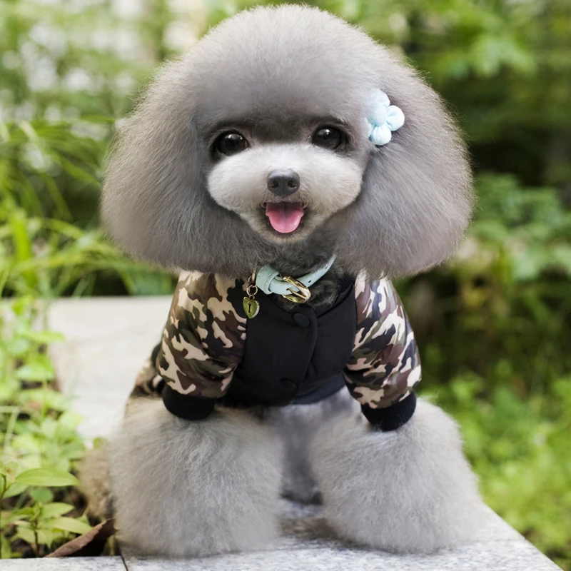 Камуфляжный комбинезон для собак FBI теплые осенне-зимние костюмы щенков и кошек