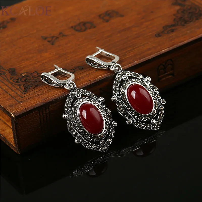 KCALOE синий/красный/зеленый натуральный камень ювелирные наборы для женщин