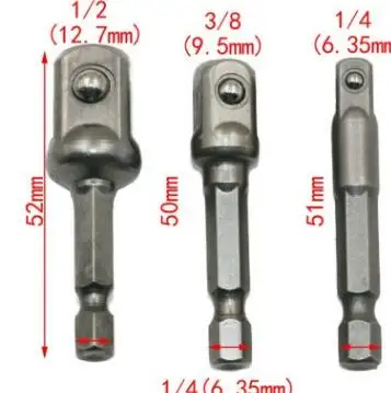 3 шт./компл. хромированная ванадиевая стальная розетка адаптер с шестигранным