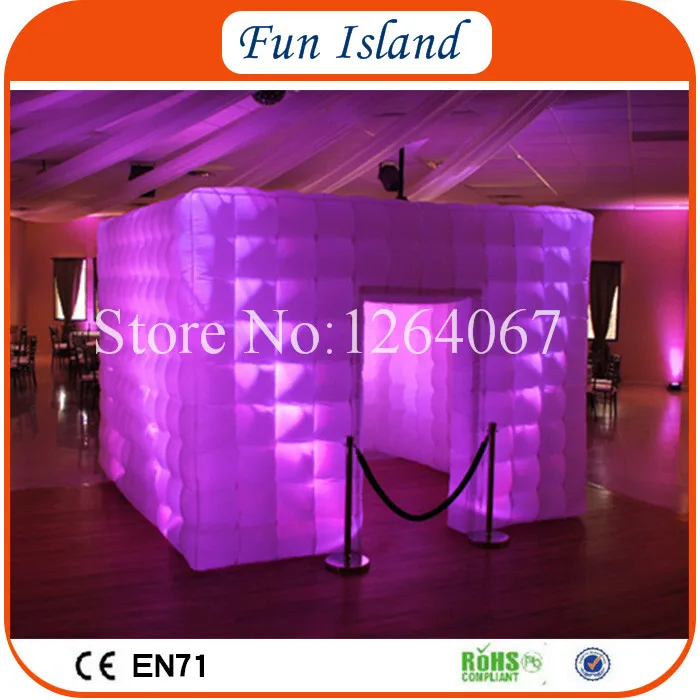 Бесплатная доставка белый куб портативный надувной Фотофон с красочными