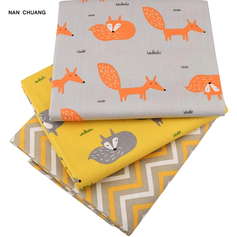 Nanchuang Fox, 6 шт./лот, Лоскутная хлопковая ткань для детей и малышей, кукольный чехол, постельные принадлежности, сделай сам, шитье, стеганное одеяло, жировые кварталы, материал