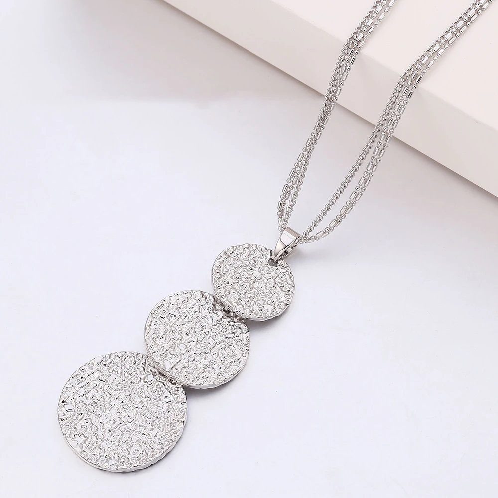 Ожерелье микс цветов золотого цвета с блестящей круглой подвеской для женщин