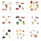 Эмалированная булавка 5-8 шт.компл., брошь в виде кактуса, растения, очков, кошек, радуги, стрелы, ракеты, музыкальной ноты, фруктов, банана, искусственных брошей