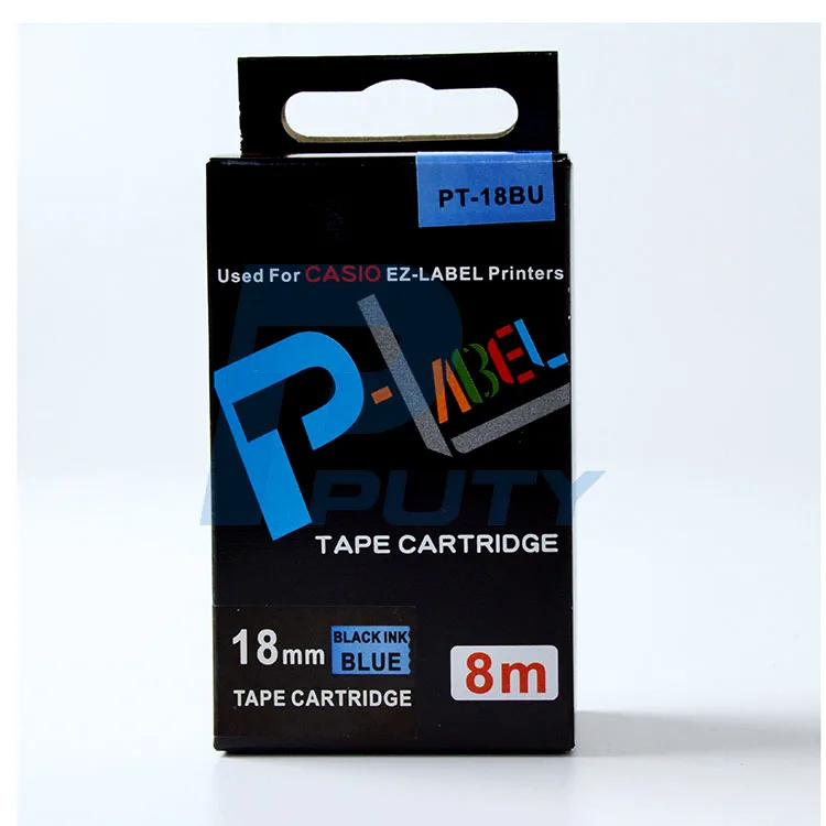 3PK 18 мм совместимые этикетки лента PT-18BU для Casio EZ этикетка принтера XR-18BU черный на