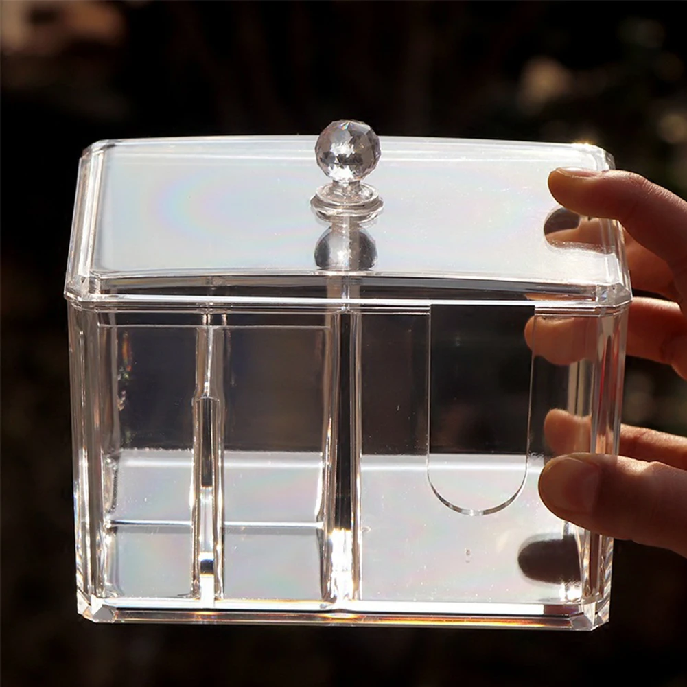 Пылезащитный акриловый держатель хлопок бутон чехол для хранения тампон макияж