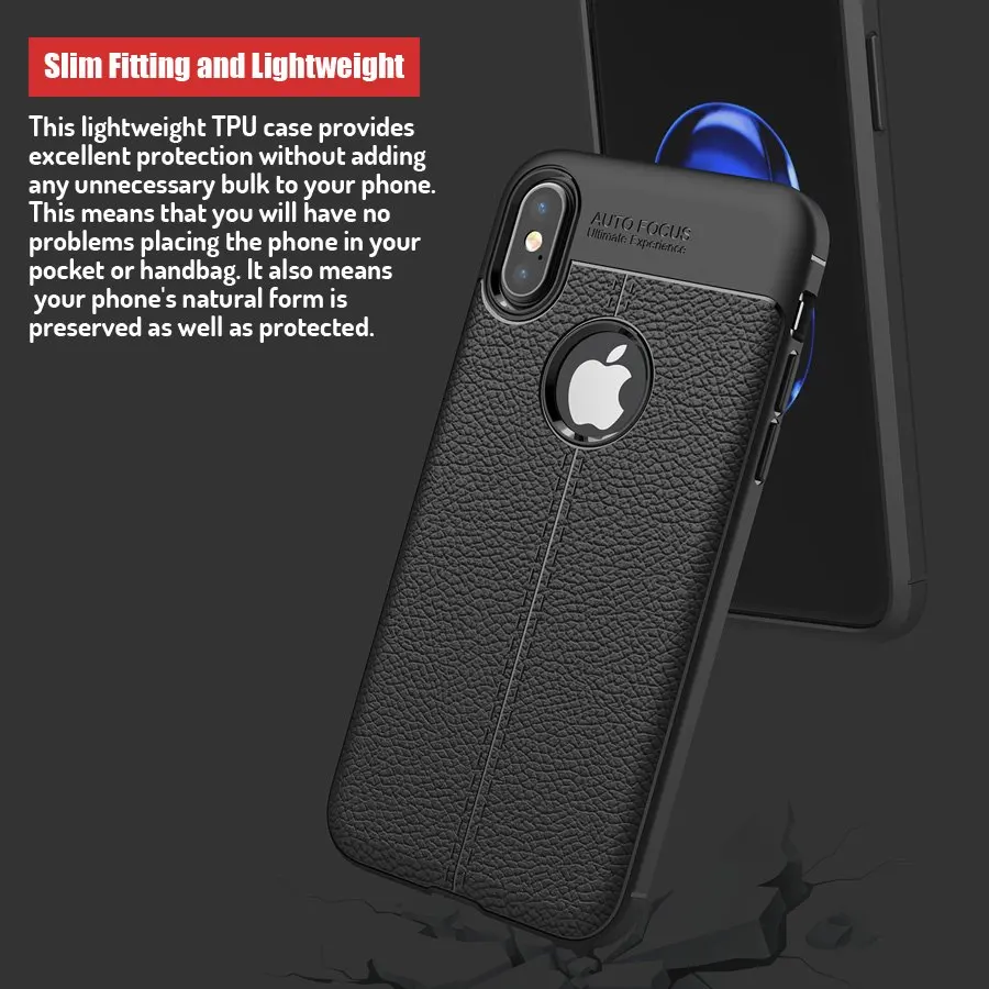 Мягкий силиконовый чехол для Apple iPhone SE 6 7 8 11 12 Pro X XS Max Litchi текстура Классический