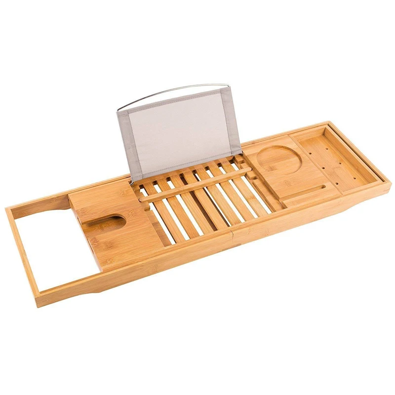 

Luxury Bathroom Bamboo Bath Shelf Bath Tray Bathtub Holder Bridge Tub Caddy Tray Rack Wine Holder Bathtub Rack Support