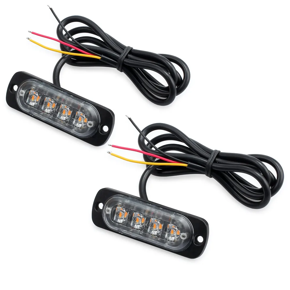 2 шт. 4LED релаксирующие огни 18 мигающих узоров Янтарный автомобиль грузовик