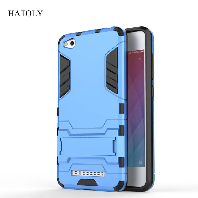 HATOLY For Armor Case Xiaomi Redmi 4A 4a Robot Silicone Rubber Hard Back Phone Cover Fundas 5&quot( | Мобильные телефоны и