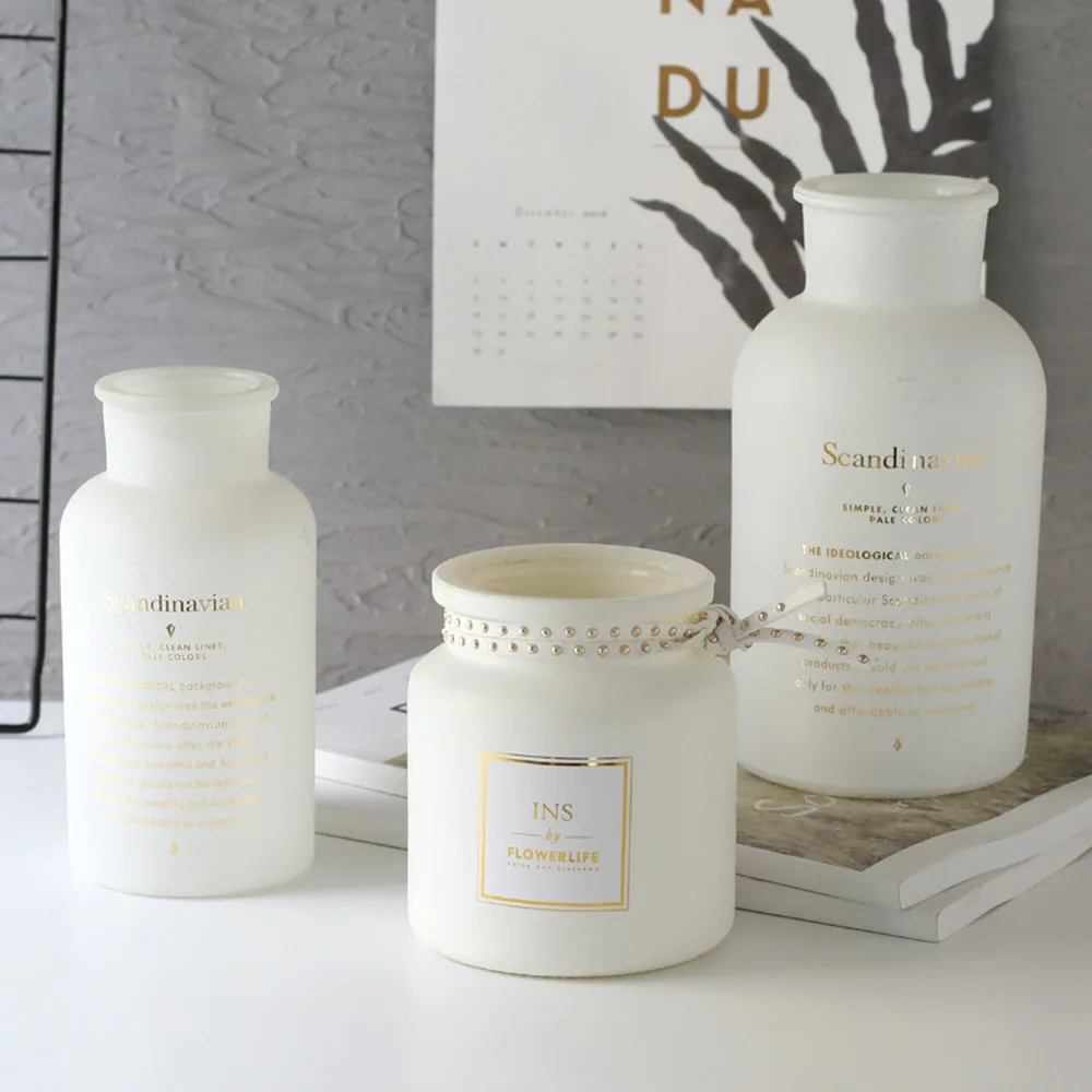 Скандинавские черно белые стеклянные вазы Гидропоника растение цветок домашний