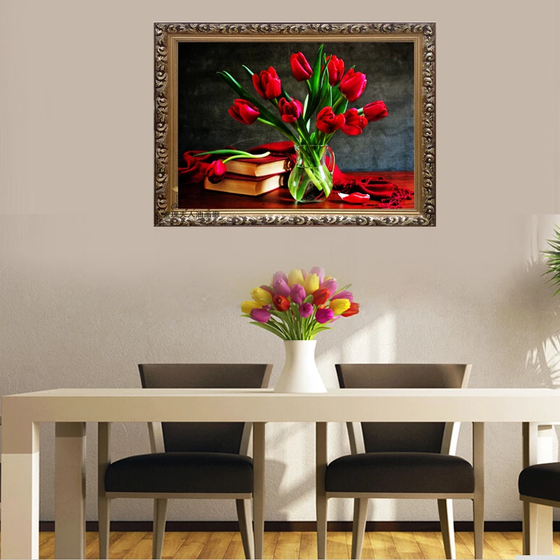 1 панель (без рамки) холст настенное искусство красивые красные розы цветы