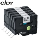 Cidy 5 шт. черная на белом крепкая клейкая лента 9 мм tze S221 TZe-S221 tz-S221 tz S221 совместимый с brother p-touch принтер