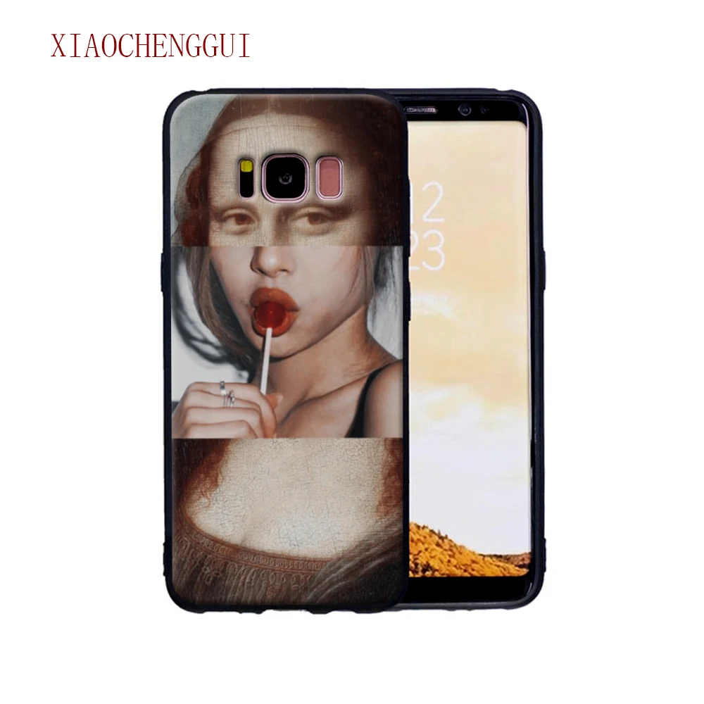 Забавный Мягкий силиконовый чехол из ТПУ для телефона Mona Lisa Samsung Galaxy S7 S7Edge S8 S9 S8Plus