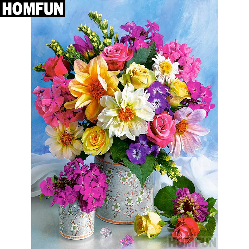Алмазная живопись HOMFUN A00513 полноразмерная/круглая вышивка крестиком 5D сделай сам