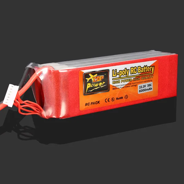 1 шт. ZOP power LiPo аккумулятор 22,2 V 6000MAH 35C XT60 разъем для радиоуправляемого квадрокоптера дрона вертолета автомобиля самолета