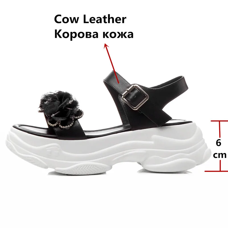 CONASCO 2019 Classic Vintage Punk Genuine Leather Women Sandals Casual Shoes Woman Round Toe Buckle Flats Summer Office | Обувь